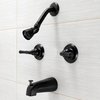 Kingston Brass Two-Handle Tub and Shower Faucet, Matte Black KB240
